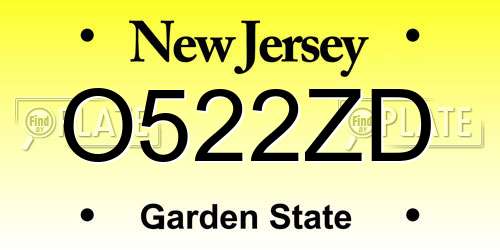 O522ZD New Jersey License Plate