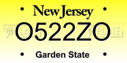 O522ZO New Jersey License Plate