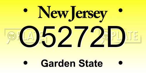 O5272D New Jersey License Plate
