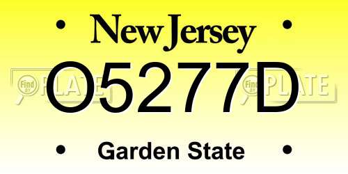 O5277D New Jersey License Plate