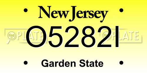 O5282I New Jersey License Plate