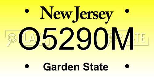 O5290M New Jersey License Plate