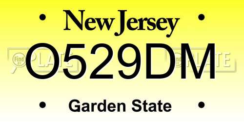 O529DM New Jersey License Plate