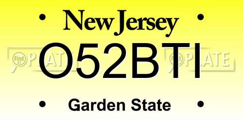 O52BTI New Jersey License Plate