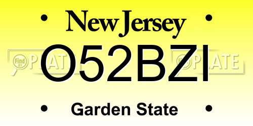 O52BZI New Jersey License Plate