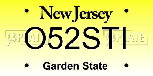 O52STI New Jersey License Plate