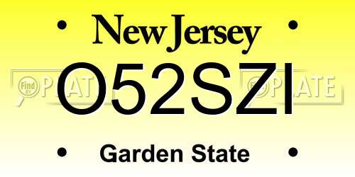 O52SZI New Jersey License Plate