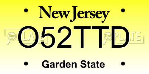 O52TTD New Jersey License Plate