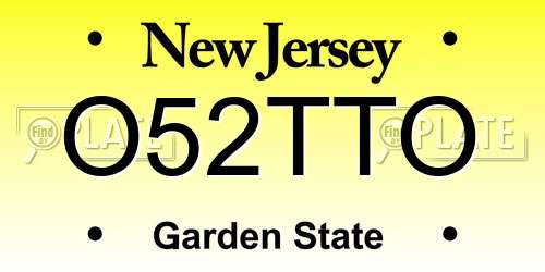 O52TTO New Jersey License Plate