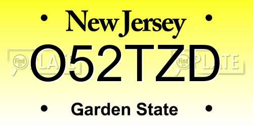 O52TZD New Jersey License Plate