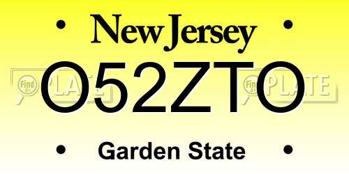 O52ZTO New Jersey License Plate