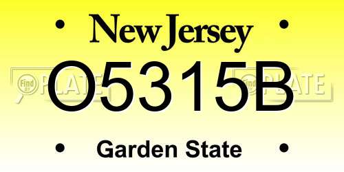 O5315B New Jersey License Plate