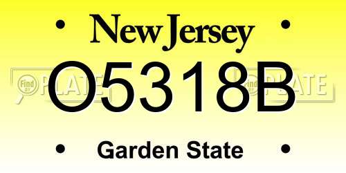 O5318B New Jersey License Plate
