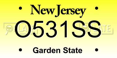 O531SS New Jersey License Plate