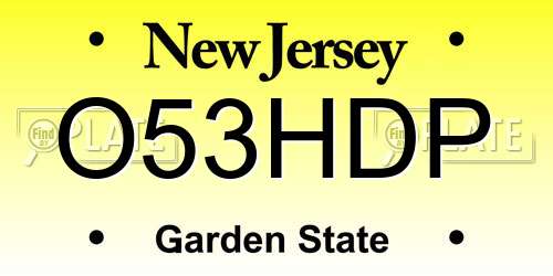 O53HDP New Jersey License Plate