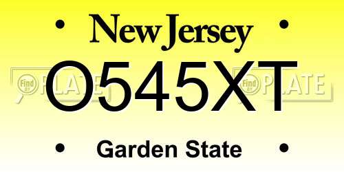 O545XT New Jersey License Plate