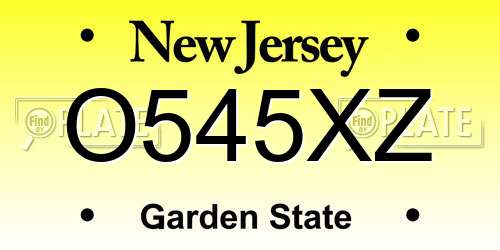 O545XZ New Jersey License Plate
