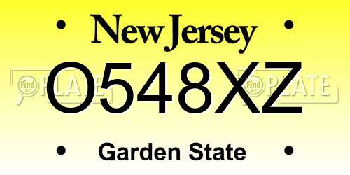 O548XZ New Jersey License Plate