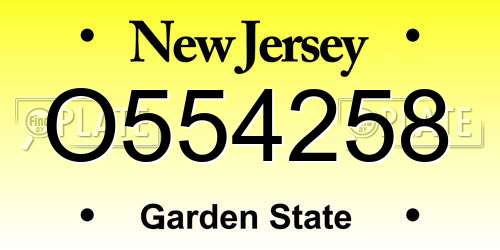 O554258 New Jersey License Plate