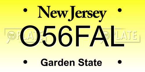 O56FAL New Jersey License Plate