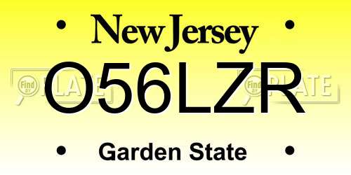 O56LZR New Jersey License Plate