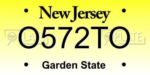 O572TO New Jersey License Plate