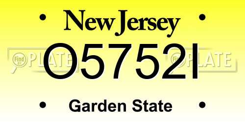 O5752I New Jersey License Plate