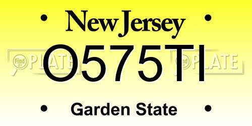 O575TI New Jersey License Plate