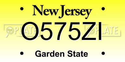 O575ZI New Jersey License Plate