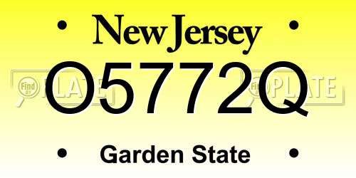 O5772Q New Jersey License Plate