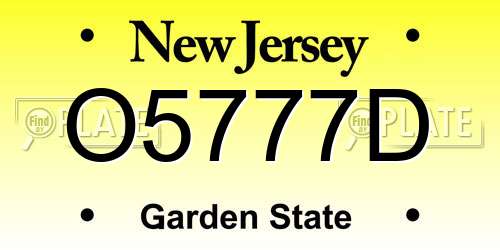 O5777D New Jersey License Plate