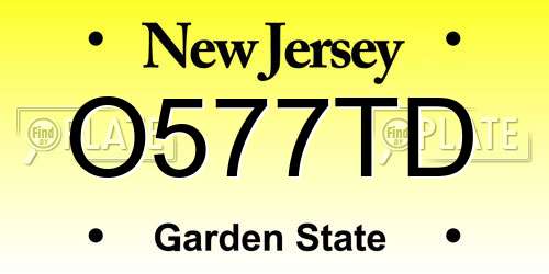 O577TD New Jersey License Plate