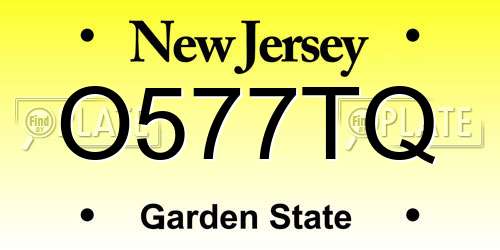 O577TQ New Jersey License Plate