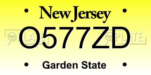 O577ZD New Jersey License Plate