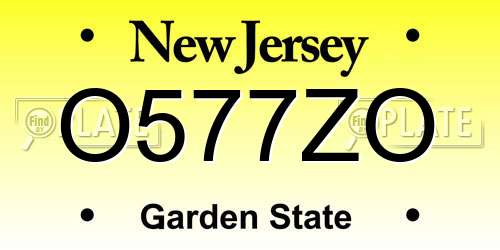 O577ZO New Jersey License Plate