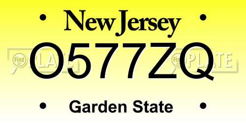 O577ZQ New Jersey License Plate