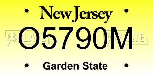 O5790M New Jersey License Plate