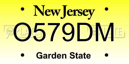 O579DM New Jersey License Plate