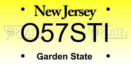 O57STI New Jersey License Plate