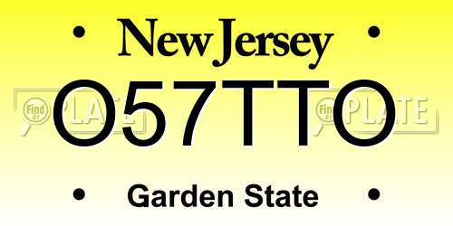 O57TTO New Jersey License Plate