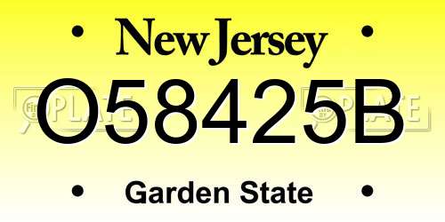 O58425B New Jersey License Plate