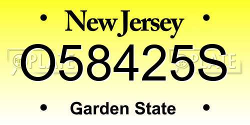 O58425S New Jersey License Plate