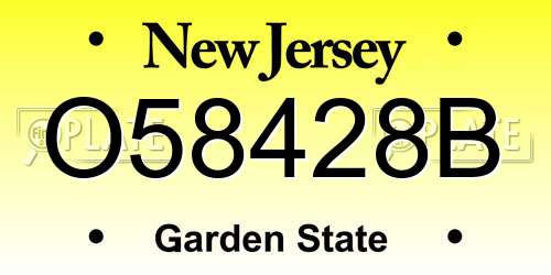 O58428B New Jersey License Plate