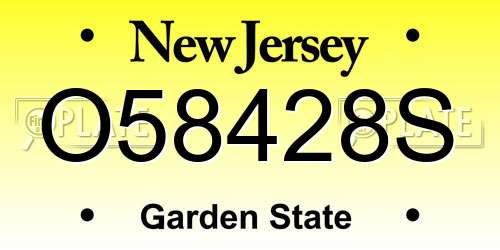 O58428S New Jersey License Plate