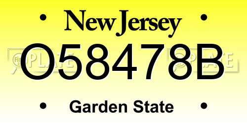 O58478B New Jersey License Plate