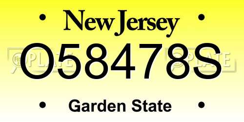 O58478S New Jersey License Plate