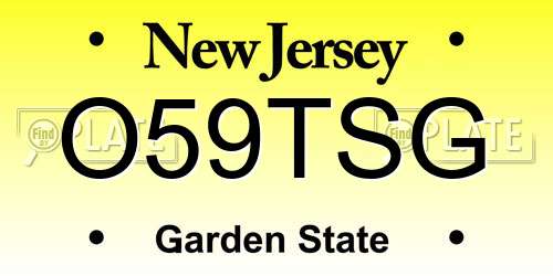 O59TSG New Jersey License Plate