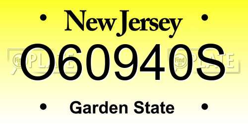 O60940S New Jersey License Plate