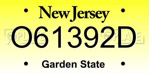 O61392D New Jersey License Plate