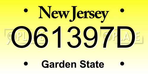 O61397D New Jersey License Plate